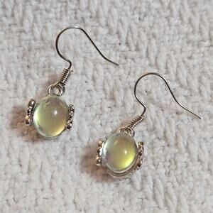 Boutique Iridescent Milky Glass Dangle Earrings ~ Small & Delicate ~ NEW